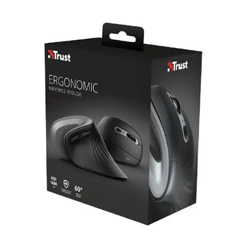 Mouse Trust Inalambrico USB Verro Ergonomico Negro Vertical - Imagen 2