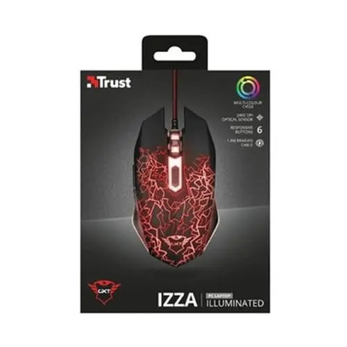 Mouse Gamer Trust Alambrico GTX 105 Izza Negro - Imagen 2