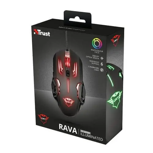 Mouse Gamer Trust Alambrico GTX 108 Rava Negro - Imagen 2