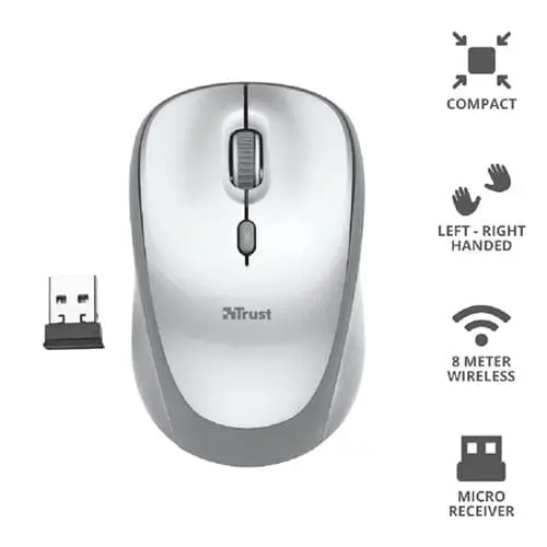 Mouse Trust Inalambrico USB Yvi Blanco
