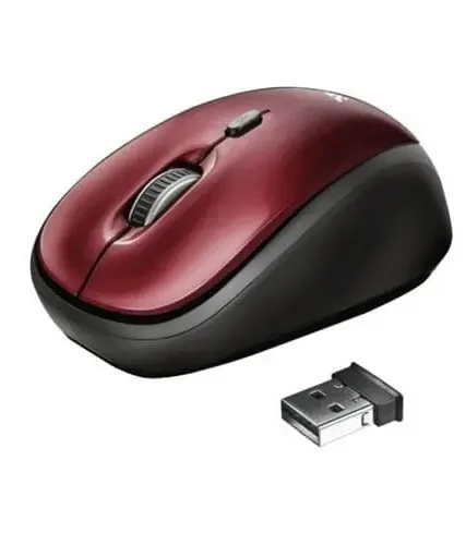 Mouse Trust Inalambrico USB Yvi Rojo