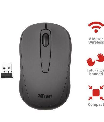 Mouse Trust Inalambrico USB Ziva Compact Negro